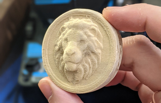 The Lion Coin carved with Meshcam