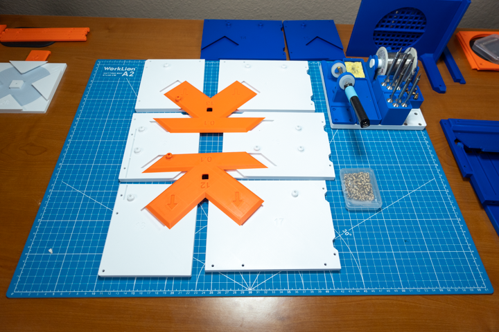 Laying out the motherboard plate.