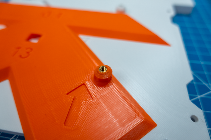 Close-up of heat-press insert after being pressed.