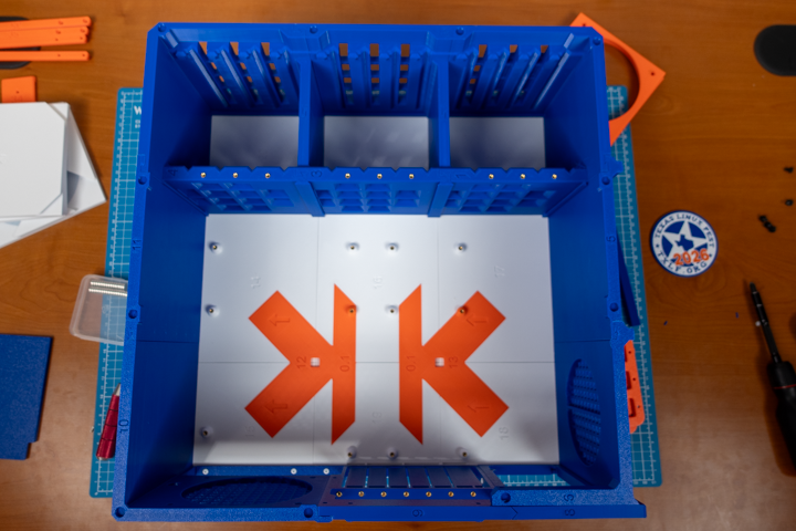 Top-down angle of the assembled 12-bay NAS case