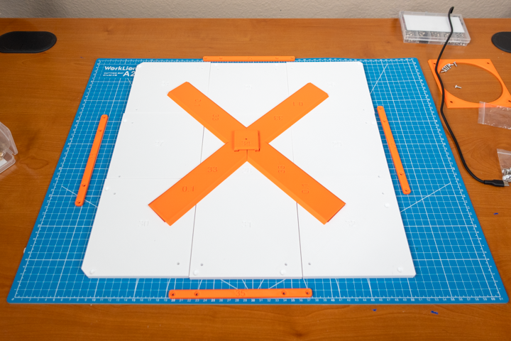 Assembling the case's magnetic side panel.