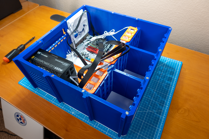 Another angle of all the hardware installed in the DIY NAS: TXLF 2026.